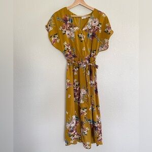 Mustard yellow wrap dress